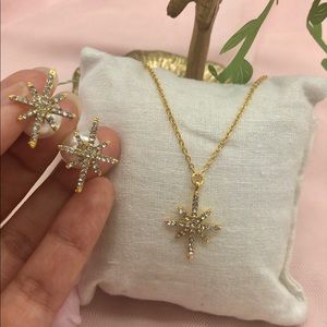 Star necklace and earrings set fashion jewelry